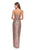 La Femme - 28180 Sequined Deep Sweetheart Sheath Dress In Pink and Gold