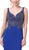 Dancing Queen - 2819 Bead Embellished Plunging Prom Dress in Blue