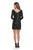 La Femme - 28194 Long Sleeve Sequins Embellished Slip Dress In Black