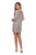 La Femme - 28194 Long Sleeve Sequins Embellished Slip Dress In Silver