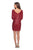 La Femme - 28194 Long Sleeve Sequins Embellished Slip Dress In Red
