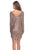 La Femme - 28194 Long Sleeve Sequins Embellished Slip Dress In Pink and Gold