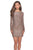 La Femme - 28194 Long Sleeve Sequins Embellished Slip Dress In Pink and Gold