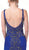 Dancing Queen - 2819 Bead Embellished Plunging Prom Dress in Blue