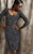 Theia - 881046 Shimmering Sequined Scoop Sheath Dress in Gray