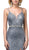 Dancing Queen - 2826 Glitter Plunging V Neck Gown with Slit In Blue