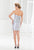 Terani Couture - C3651 Crystal Accented Sheath Dress in Silver