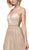 Dancing Queen - 2834 Plunging V-Neck A-Line Evening Gown In Gold