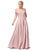 Dancing Queen - 2837 Embroidered Off-Shoulder Long A-line Dress In Pink