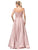 Dancing Queen - 2837 Embroidered Off-Shoulder Long A-line Dress In Pink