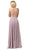 Dancing Queen - 2838 Beaded Keyhole Cutout Halter Long Dress In Pink