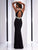 Clarisse - 2839 Bedazzled Halter Sheath Dress in Black