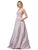 Dancing Queen - 2880 Embroidered Deep V-neck Ballgown In Pink