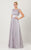 JS Collection - 862451 Cap Sleeve Vertical Ruched Beaded Chiffon Dress in White