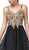 Dancing Queen - 2890 Embroidered Plunging V-neck A-line Dress in Black and Gold