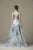 Saiid Kobeisy - RTWSS19-28 Bedazzled Plunging V-neck A-line Dress In Blue