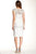 Sue Wong - Embellished Pattern Satin Sheath Dress C4201 in White
