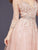 Jovani - 29084 Quarter Sleeve Ornate Illusion Tulle Gown In Pink