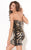 9866 Printed Sweetheart Sheath Dress