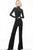Jovani - 3048 Beaded High Neck Long Sleeve Jumpsuit In Black