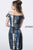 Jovani - 2932 Sequined Off-Shoulder Sheath Dress In Multi-Color
