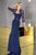 Alyce Paris - Intricately Ruched Chiffon Long Evening Gown with  Sheer Lace Bolero Jacket and Three-Quarter Sleeves 29384 In Blue