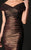 Daymor Couture - Off Shoulder Sheer Textured Evening Gown 503 in Green