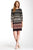 Taylor - Patterned Bateau Neck Dress 5107M in Black and Multi-Color