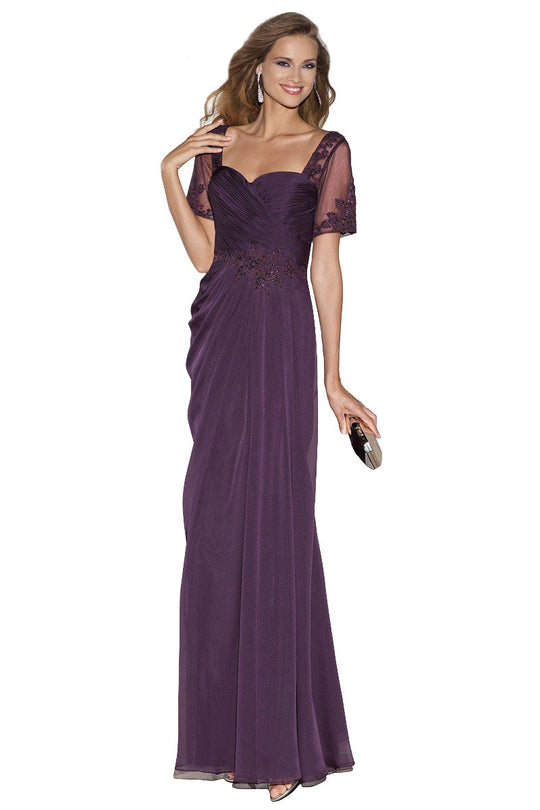 Alyce Paris Mother of the Bride - 29580 Ruched Sweetheart Dress in Purple