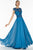Alyce Paris Black Label - 29627 Asymmetrical Pleated Bodice Gown in Blue