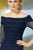 Alyce Paris - 29635 Quarter Sleeve Ruched Bodice Sheath Gown In Blue