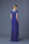 Alyce Paris - Embroidered Bateau Sheath Long Evening Gown with Interwoven Bodice and Capsleeves 29671 In Blue