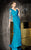 Alyce Paris Black Label - 29681 Ornate Draped Sheath Gown in Blue and Green