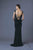 Alyce Paris - Deep Plunge Draped Open Back Long Gown with Crystal Beaded Waist 29688 In Black