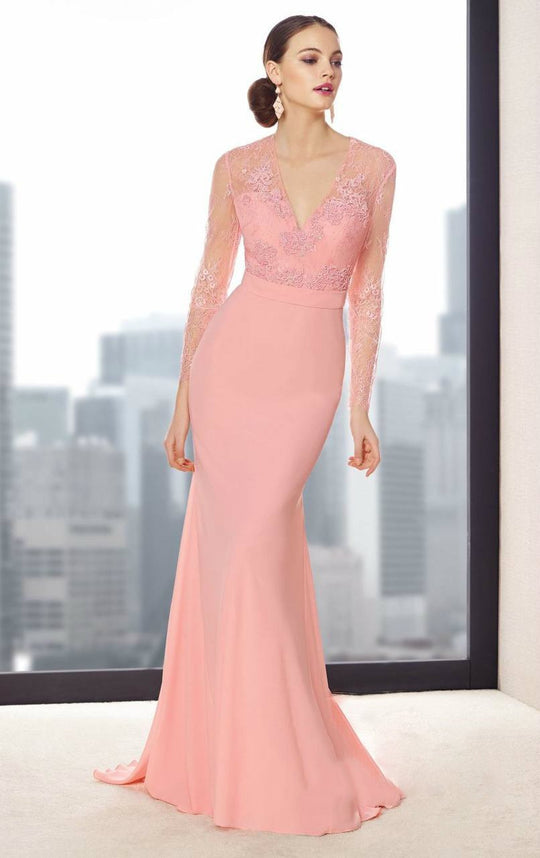 Alyce Paris Mother of the Bride - V Neck Fit and Flare with Sweep Train Dress 29693