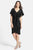 Daymor Couture - 609 Drape Short Sleeve Cocktail Dress in Black