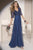 Alyce Paris - Ornate V-Neck Dress in Blue