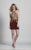Dave & Johnny - 2973 Gilt Lace Cutout Bodice Cocktail Dress in Red