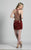 Dave & Johnny - 2973 Gilt Lace Cutout Bodice Cocktail Dress in Red
