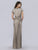 Lara Dresses - 29746 Embellished Plunging V-neck Fitted Dress In Silver