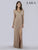 Lara Dresses - 29747 Embellished V-neck Long Sleeve Sheath Dress In Brown