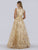 Lara Dresses - 29748 Bedazzled Deep V-neck A-line Gown In Neutral