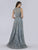 Lara Dresses - 29750 Embellished Jewel Neck A-line Gown In Blue and Green