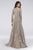 Lara Dresses - 29753 V Neck Long Sleeves Beaded Embroidered Gown In Gray
