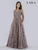 Lara Dresses - 29754 Embellished Long Sleeve A-line Gown In Pink and Brown