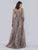 Lara Dresses - 29754 Embellished Long Sleeve A-line Gown In Pink and Brown In Pink and Brown