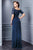 Alyce Paris - Lace Embellished A-line Dress in Blue
