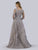 Lara Dresses - 29759 Beaded Foliage Embroidered Illusion A-Line Gown In Gray and Silver