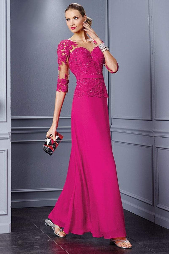 Alyce Paris Black Label - 29764 Beaded Lace Applique Evening Gown in Pink