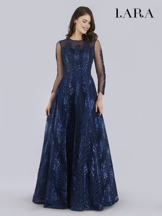 Lara Dresses - 29767 Embellished A-Line Evening Gown In Blue